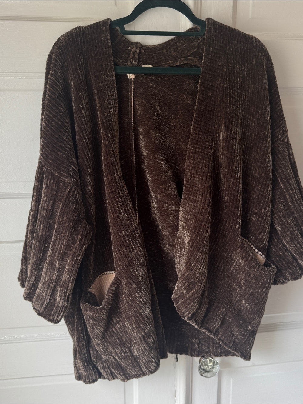 Brown Open-Front Women's Sweater Cardigan